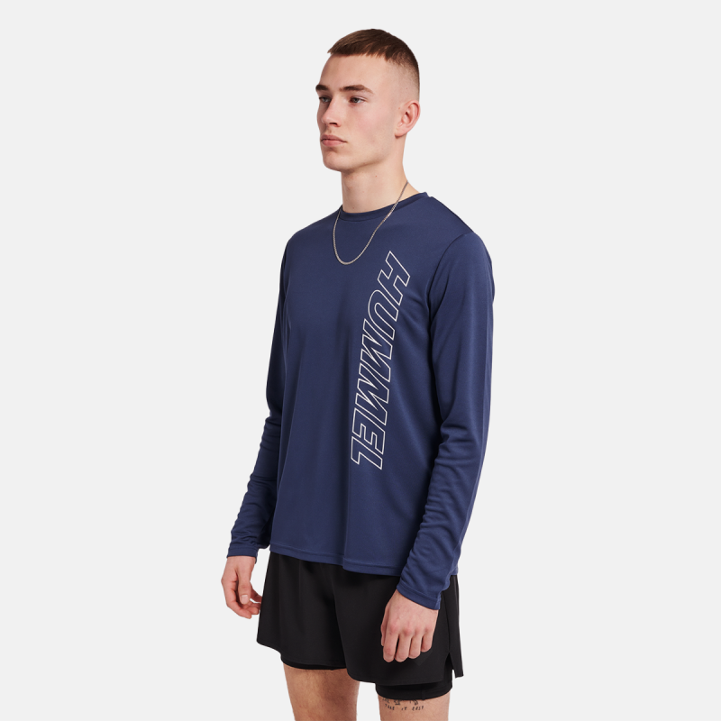 T-shirt Homme Hmlte Topaz L/s - Bleu Marine Tee-shirts Homme213476-7954